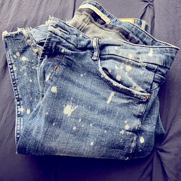 Zara Jeans Zara Paint Splatter Jeans Us 6 Poshmark